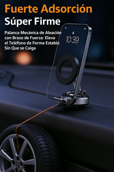 BleuetPops Soporte Magnético Plegable Premium para Teléfono - Montaje en Parabrisas y Tablero con Ventosa