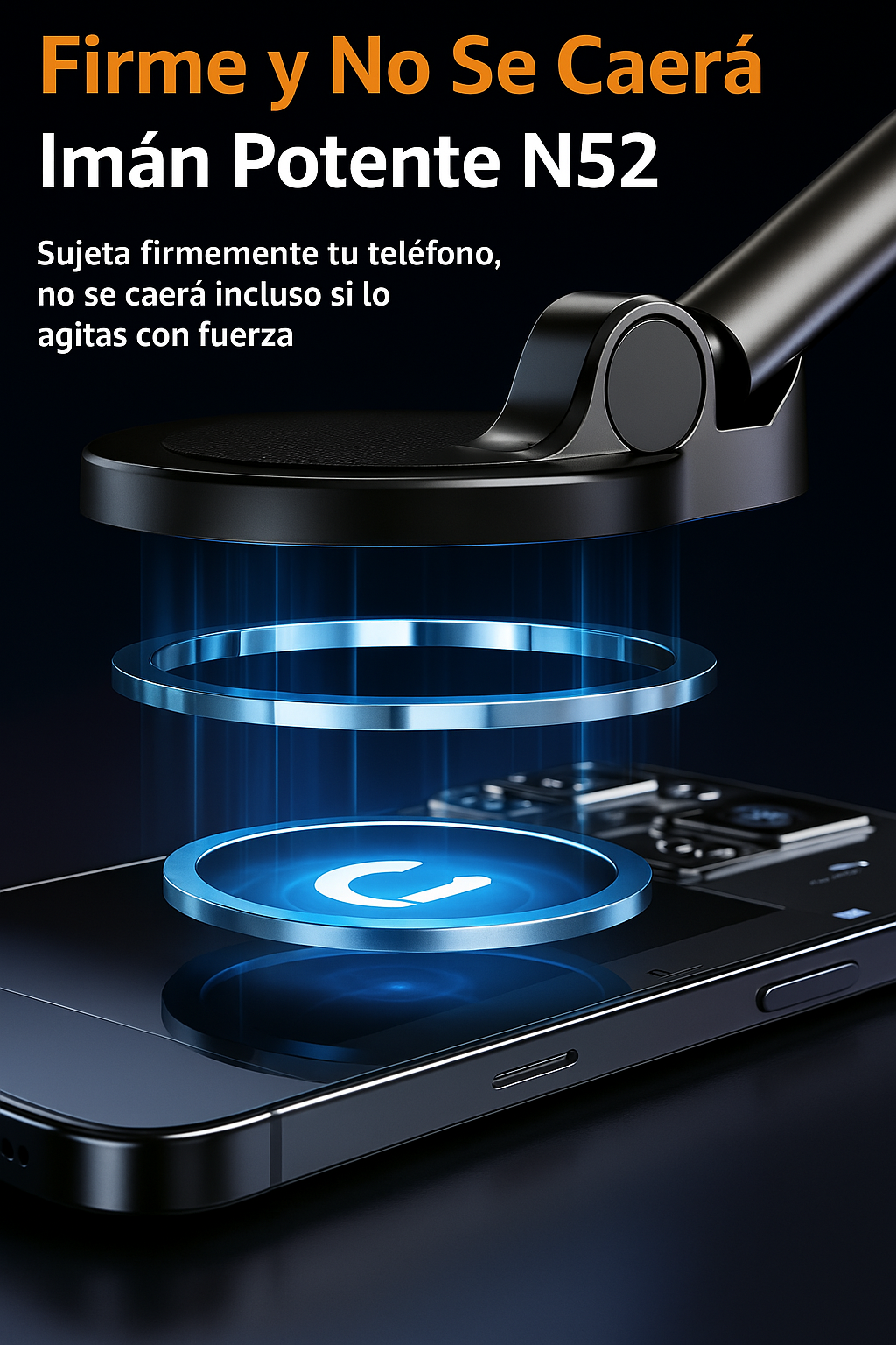 BleuetPops Soporte Magnético Plegable Premium para Teléfono - Montaje en Parabrisas y Tablero con Ventosa